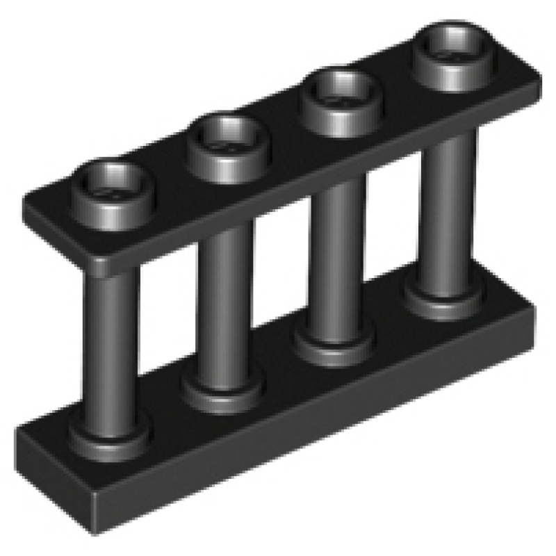 Hek 1x4x2 met 4 noppen Black